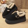 Fashionable winter women's snow boots with buckle low-top warm cotton shoes