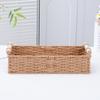 Handwoven Braided Toilet Paper Basket Wood Handle Sundry Storage Basket  Snack