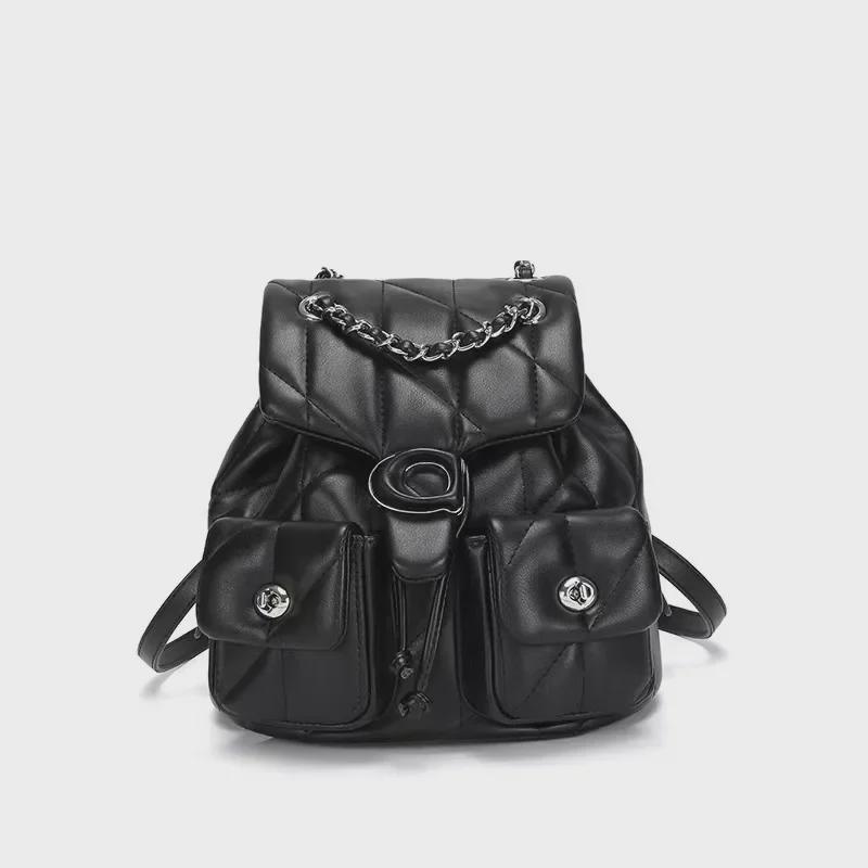 2024 Модный женский многофункциональный кожаный дорожный рюкзак большой вместимости с цепочкой