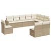 VidaXL Salon de jardin avec coussins 10 pcs beige résine tressée 3219098