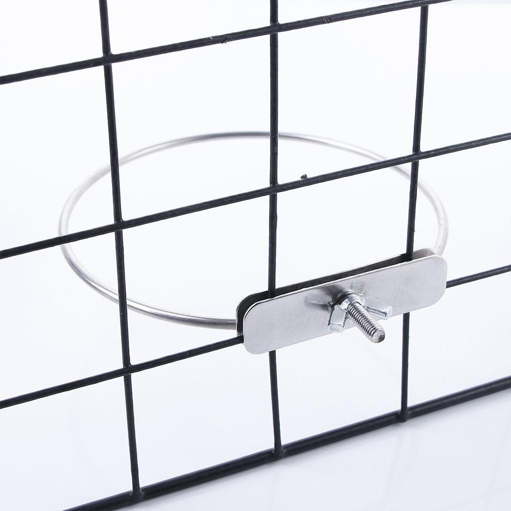 Stainless Steel Clamp-on Hanging Food Dish Cage Cup Bird Feeder Water Drinker Parrot Feeding Bowl