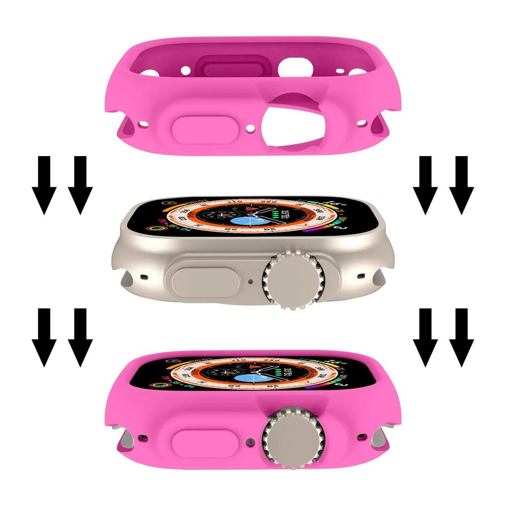 Мягкий силиконовый чехол для Apple Watch 9 8 Ultra 49 мм 45 мм Защитная крышка Для iWatch серии 7 6 5 4 SE 40 44 41 мм Бампер