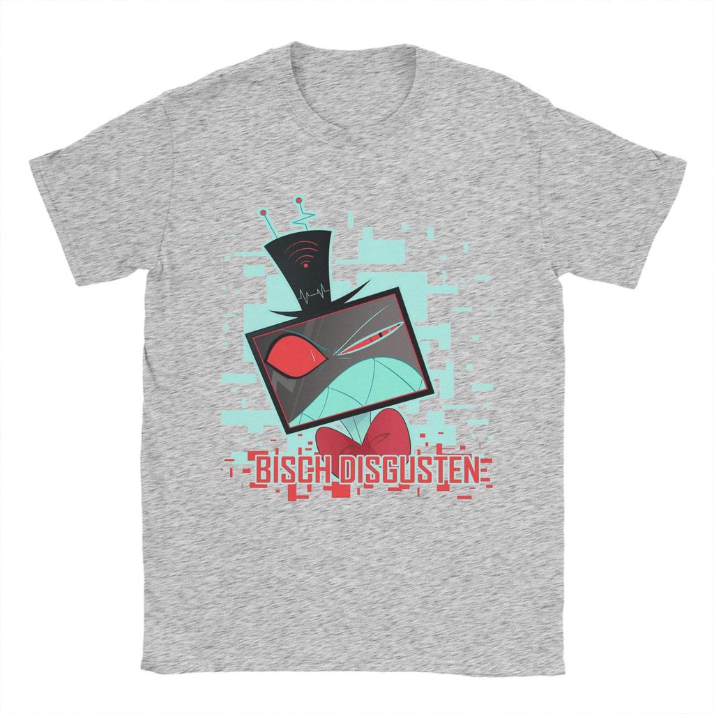 Men's Voz Hazbins Hotels Anime T Shirt 100% Cotton Tops Hipster Short Sleeve O Neck Tee Shirt New Arrival T-Shirts