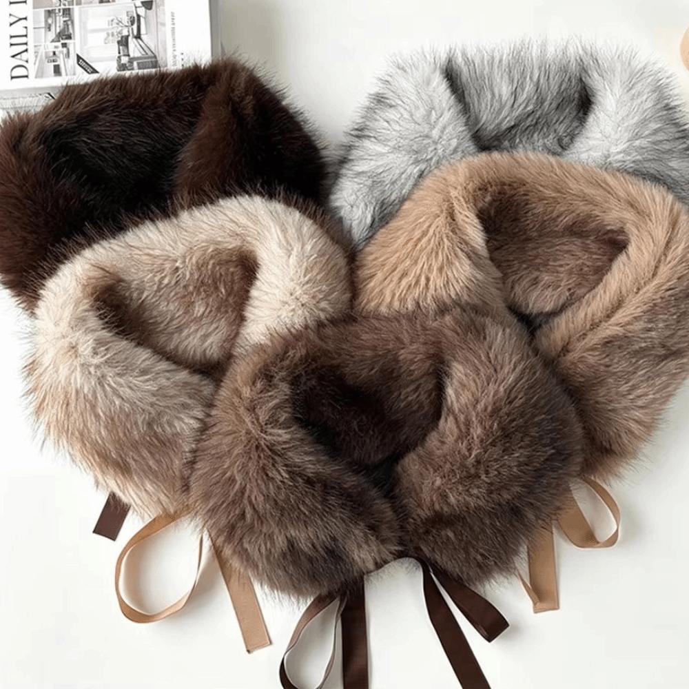 Thick Fluffy Collar Warm Winter Plush Scarf Plush Muffler Shawl Wrap Commuting