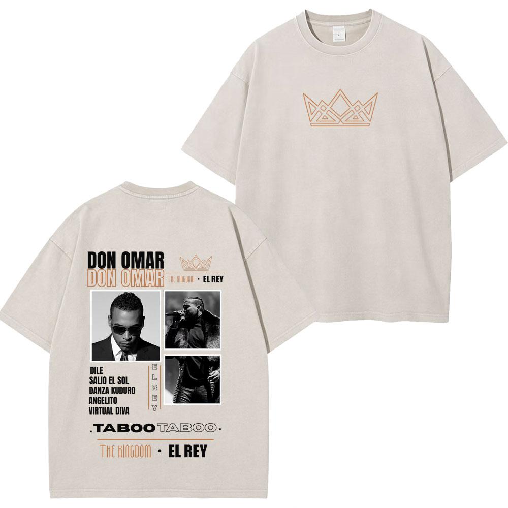 Rapper Don Omar Album Print Tshirts Unisex Women Fashion Tshirts Shortsleeved Loose Casual Cotton Vintage Washed Tshirts Tops