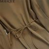 MODIQUE, осенний костюм больших размеров, новый женский свободный повседневный офисный однотонный костюм с тонкой талией, женское винтажное базовое пальто с длинными рукавами, зимнее