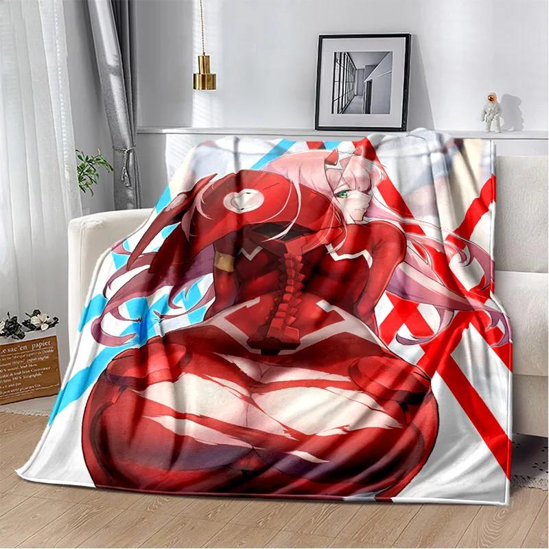 3D сексуальная девушка Zero Two DARLING In FRANXX, мягкое плюшевое одеяло, фланелевое одеяло, одеяло для гостиной, спальни, кровати, дивана, пикника