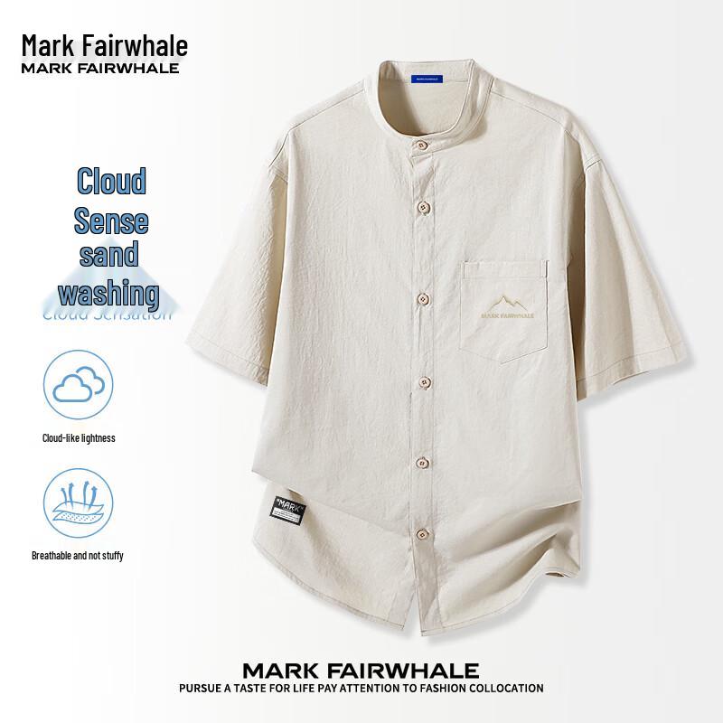 Mark Fairwhale Мужская свободная футболка-henley с коротким рукавом