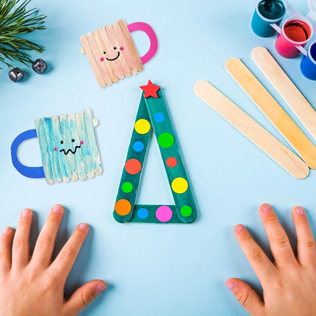 100Pcs/Set Popsicle Sticks Natural Wooden Pop Popsicle Sticks 11.4CM Length Wood Craft Ice Cream Sticks Popsicl Accesorios