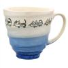 Mino Ware Lightweight Mug Approx. 10cm Doraneko Blue 131-1639