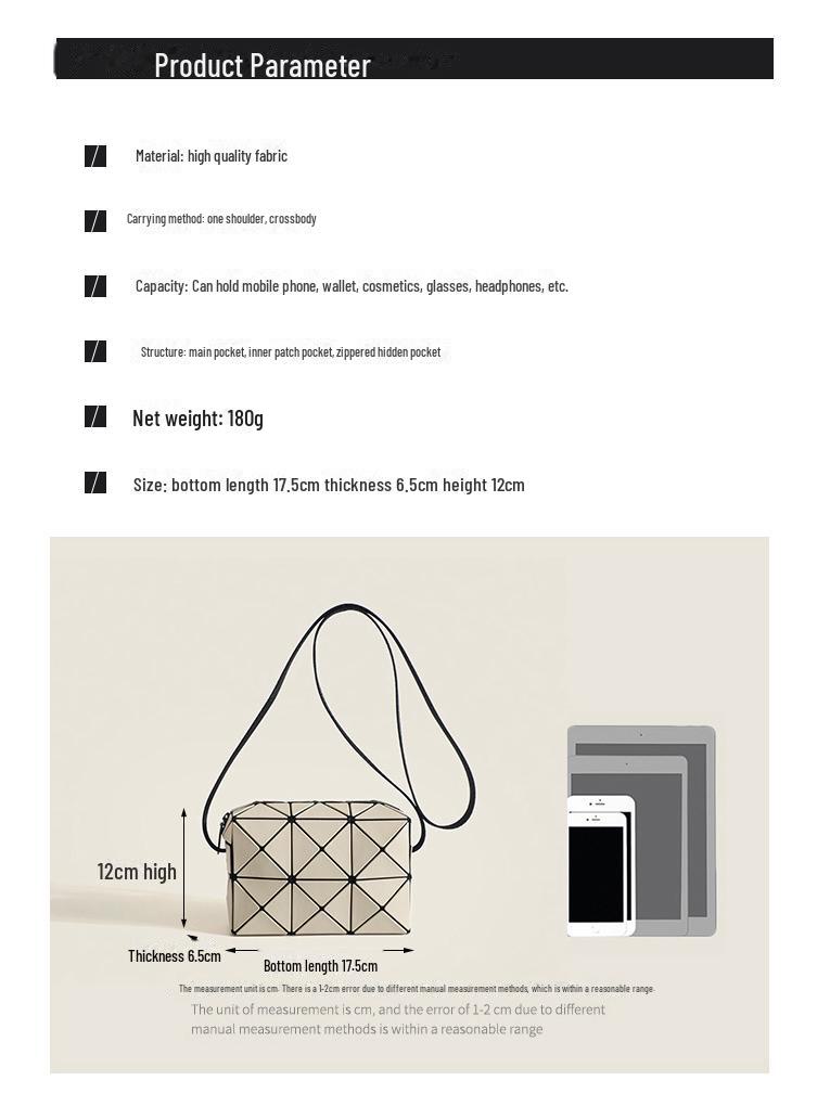 Miyake 2024 женская сумка-мессенджер с геометрическим узором и ромбами Cupid, небольшой квадратный универсальный дизайн