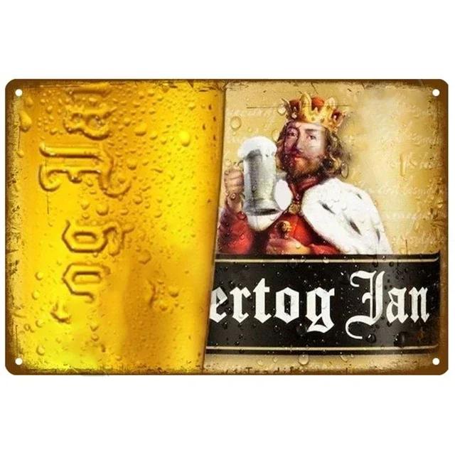 Винтажная металлическая жестяная вывеска с тематикой пива Hertog Jan La Chouffe Ретро Декор на стену от бельгийской пивоварни для бара паба мужской комнаты Рустик Железо P