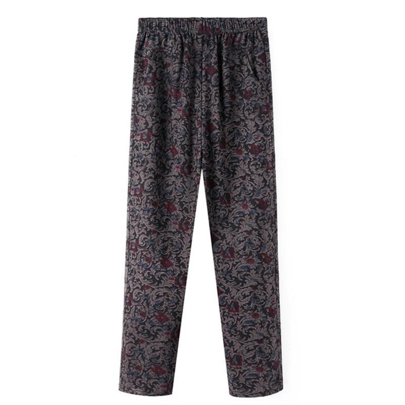 Очень большой размер 9XL, женские брюки среднего возраста, эластичные повседневные брюки с высокой талией, женские прямые брюки