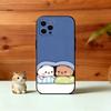 Sweet YiEr & BuBu Phone Case For iPhone 17,16,15,14,13,12,11 Plus,Pro Max,XS,Soft Silicone Black Cover