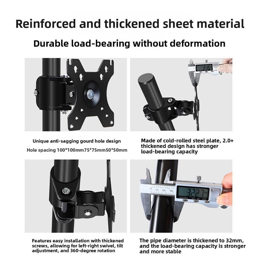 Black Monitor Arm Holder Metal Bracket LED Display Mount Stable Plasma TV Base Monitor Screen