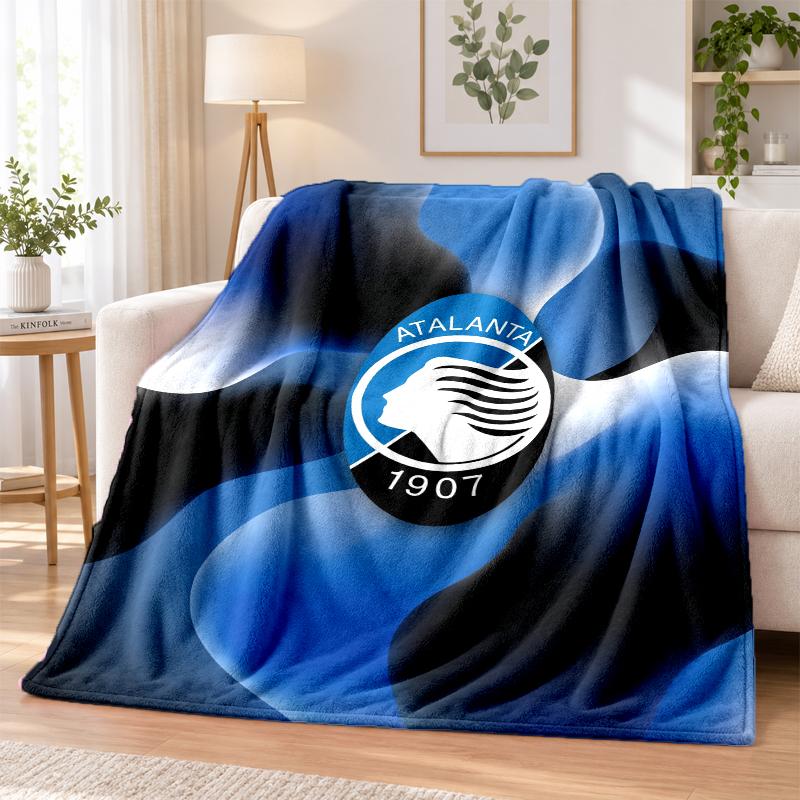 Atalanta FC Printed Flannel Blanket Warm Comfort Bed Throw For Indoor Home Decoration