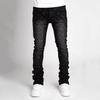 Stretchy Personality Stacked Denim Pants New Fashion Rhinestone European Street Skinny Jeans for Men