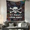 Custom Name St.Pauli Wall Tapestry Aesthetic Wall Hanging Printed Fabric Blanket Decorative Tapestries for Bedroom Living Room Home Decor