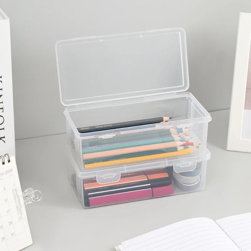 Large Capacity Transparent Stationery Case Pencil Storage Colour Pencil Storage Children's Crayon Painting Sketching Pencil Bag
