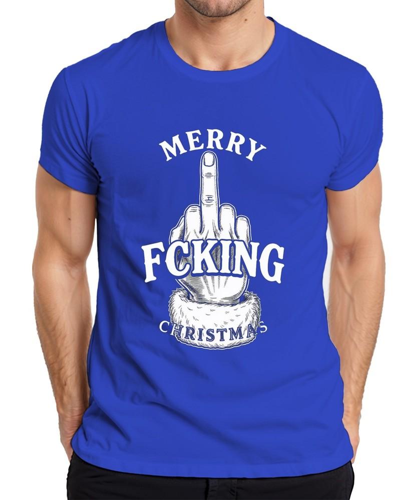 Merry Fucking Christmas Middle Finger Sarcastic Christmas Cheeky Unisexs TShirt