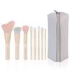 SIXPLUS Makeup Brush Set of 8 Makeup Brushes with Large Capacity Makeup Artist Morandi Colors Heart-Shaped Pouch, Series,