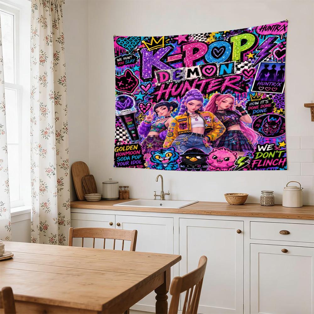 Huntrx Cyberpunk Fashion Clear Pattern Tapestry, Wall Decor for Apartment, Studio and Photoshoot Backdrop,Perfect Gift