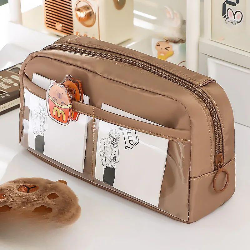 Прозрачный пенал большой вместимости, многофункциональная сумка для канцелярских принадлежностей, новый дизайн Meirad, идеально подходит для хранения