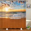 3d Beach Scenery Shower Curtains Sea Ocean Mediterranean Bathroom Curtain Waterproof Cloth Decoration 180*240cm Bath Curtain