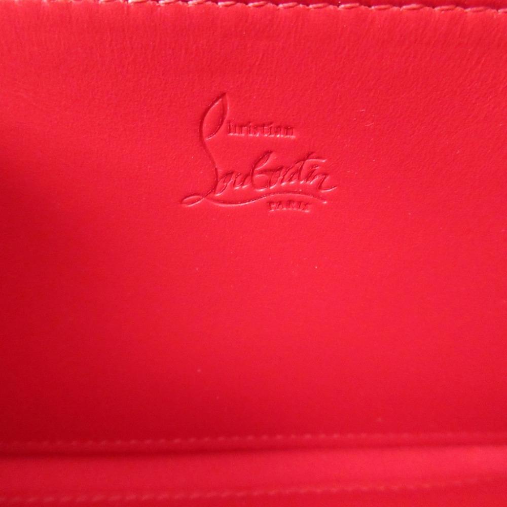 Б/у ОРИГИНАЛЬНЫЙ Christian Louboutin 3175230 шипы Panettone длинный кошелек Кожа