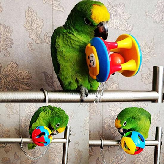 Cute Pet Bird Plastic Chew Ball Chain Cage Toy for Parrot Cockatiel Parakeet