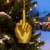 Christmas Middle Finger Decoration Funny Hand Gesture Christmas Tree Ornament Naughty Golden Middle Finger Hanging Decor Gag Gifts for Coworkers