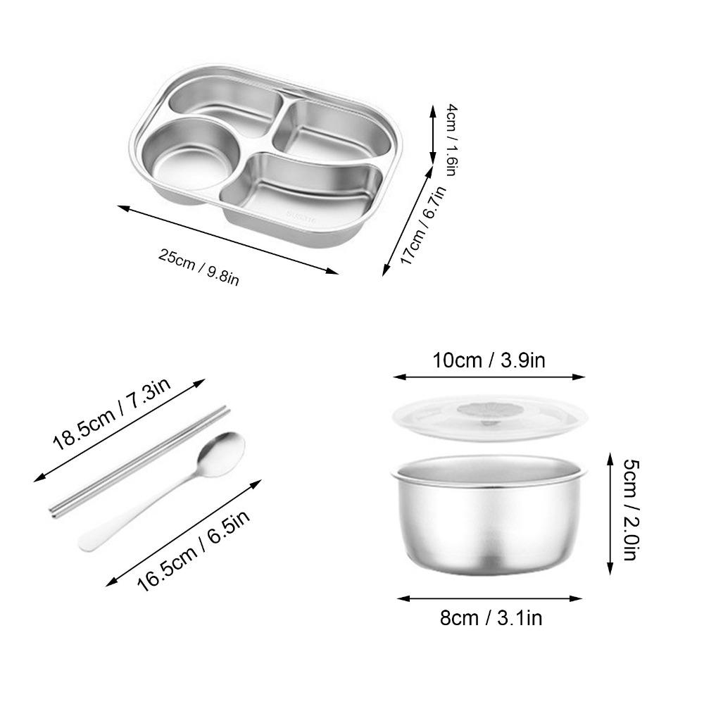 Convenient Lunch Container 1500ml Leakproof Food Storage Stainless Steel Box Outdoor Meals