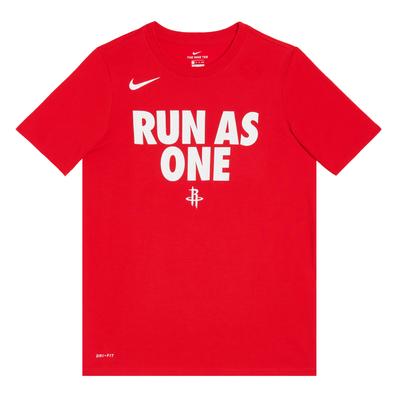 Коллаборация НБА Футболка Dri-Fit Houston Rockets Круглый вырез Удобная Надпись Короткий рукав Детские топы Красный 3Z2B7BAYZ-RCK