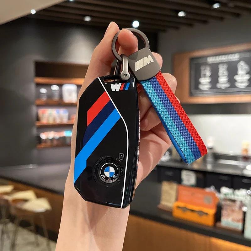 Car Key Case Cover for BMW X1 U11 X7 G07 XM G09 i7 7 Series G70 LCI iX I20 U06 G81 M3 Auto Accessaries Key Fob TU0
