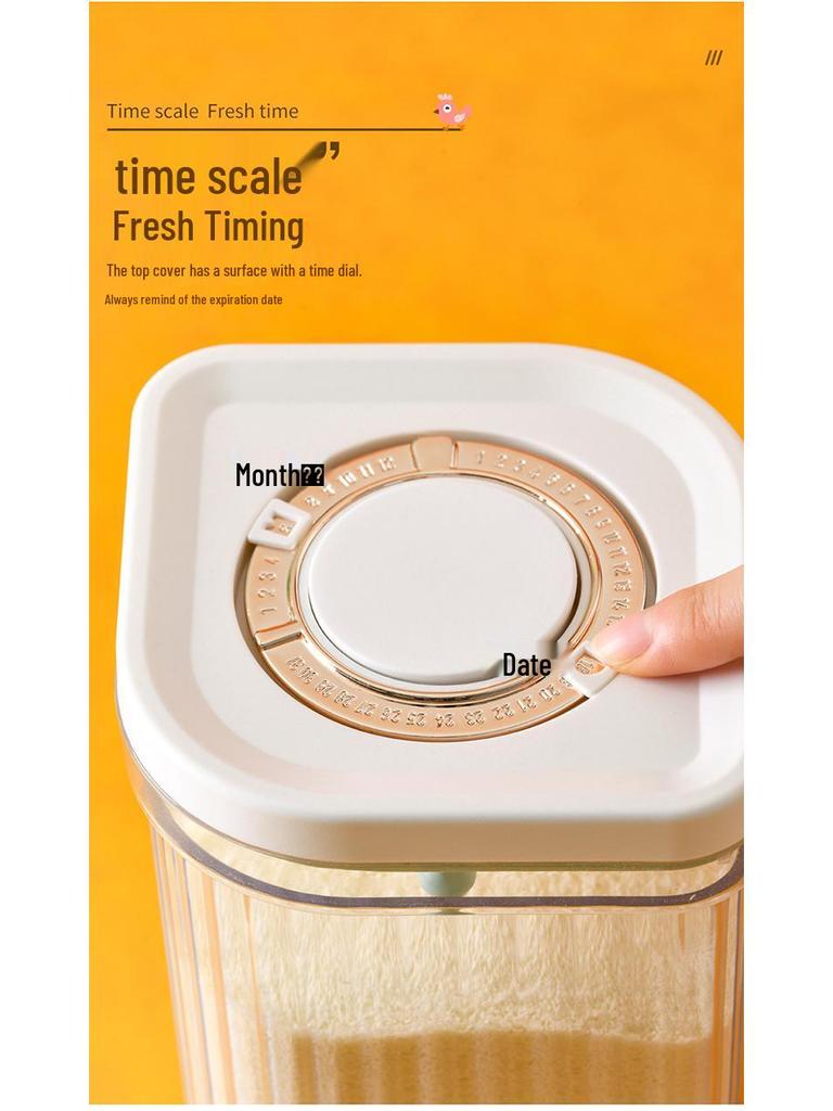 Large Airtight Plastic Storage Jar for Flour, Snacks, Grains, and Milk Powder