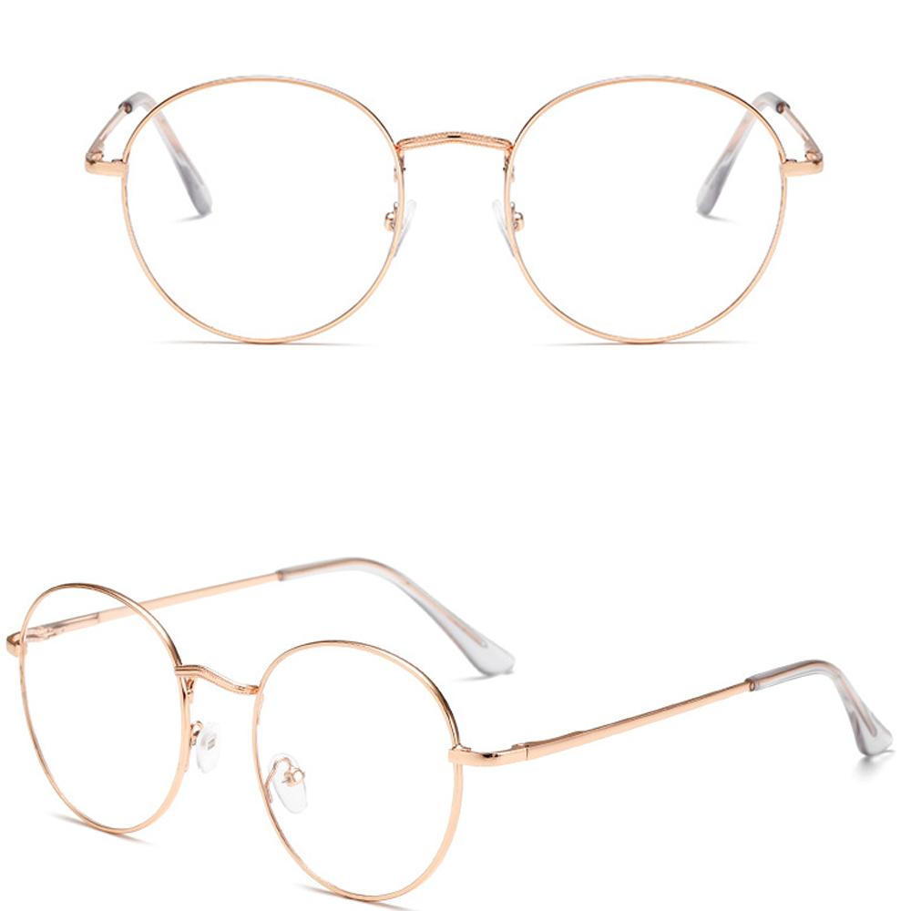 Men Portable Vintage Anti-Blue Light Eyeglasses Metal Glasses Eye Protection Ultra Light Frame