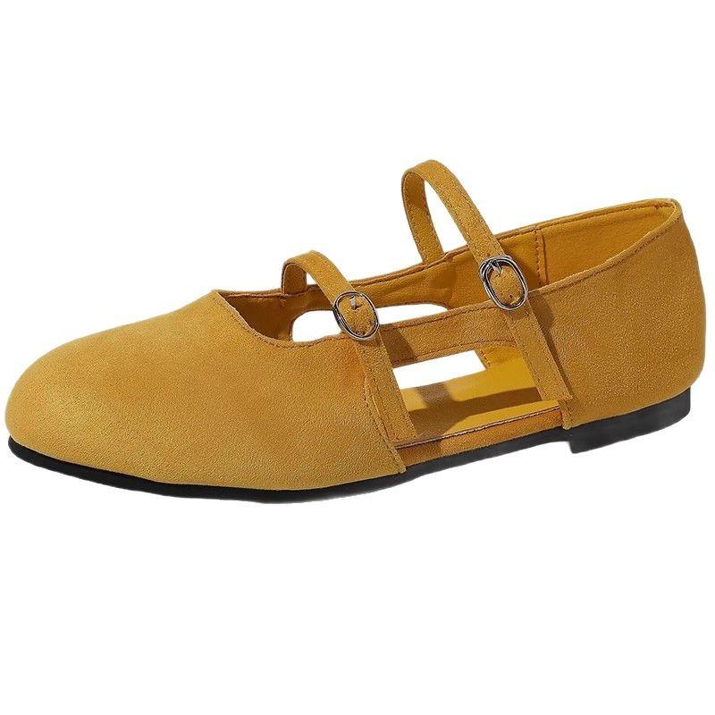 Юбка в тон темпераменту, туфли Мэри Джейн, женская, весна-лето 2025, новые туфли с неглубоким вырезом и плоской подошвой, круглая головка, легкий вечерний бриз