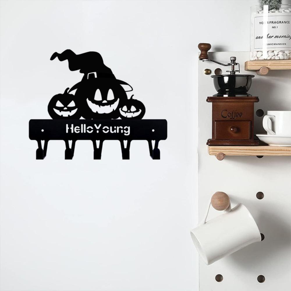 1pc Charming Metal Decorative Hook Combined with Convenient Rack Wonderful Halloween Hook In Terrifying Horror Pumpkin Shape
