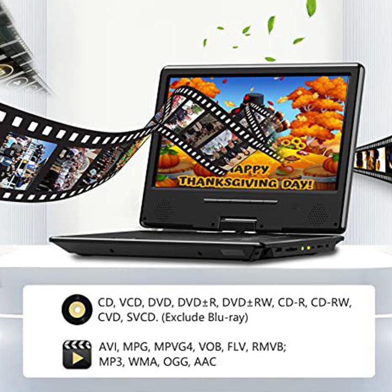 12,5-дюймовый мобильный DVD-плеер Видео высокой четкости Беспроводной Bluetooth-совместимый портативный полноформатный автомобильный CD-плеер