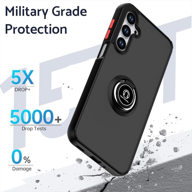 Матовые чехлы для телефона для Samsung Galaxy A56 A36 A26 A16 Чехол с магнитным кольцом-держателем для Samsung S25 S22 S21 Ultra Plus S24 FE Крышка