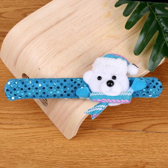 Рождественский браслет-шлепок, красочный светодиодный светящийся Санта-Клаус, снеговик, олень, медведь, кукла, регулируемая лента для детей и взрослых, принадлежности для вечеринок