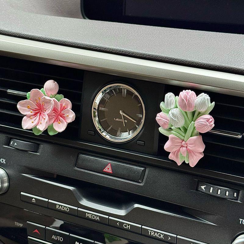 Car Interior Decorations, Car Dashboard Air Vent, Car Fragrance Diffuser, Tulip Aroma Stone Pendant, High-End Feel
