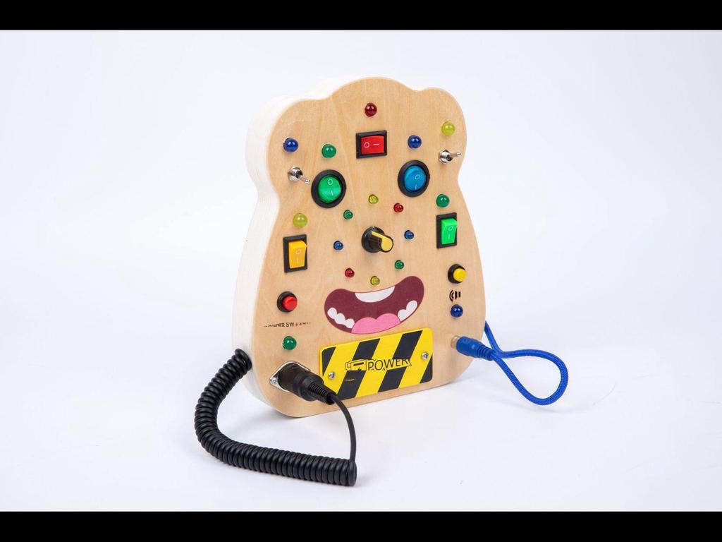 Деревянный светодиодный выключатель света, бизиборд: Развивающая игрушка для детей