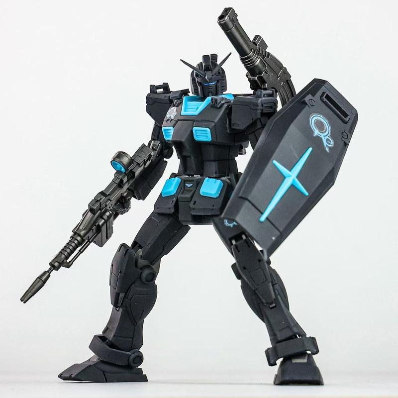 Базовая ограниченная серия HG 1/144 Rx-78-2 Материал вторичной переработки Неоновый синий Модель с защелками Фигурки Действия Настольное украшение Модные игрушки