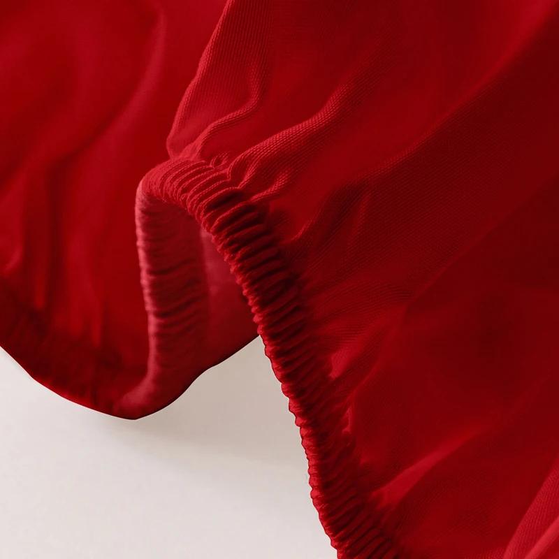 1 шт. однотонной матовой простыни, ярко-красное покрывало для спальни, постельное белье (Исключая наволочки)