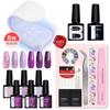 PHOENIXY 6W UV Lamp Nail Dryer Manicure Nail Set Soak Off Gel Polish Kit and 6PcsGel Nail Polish Nail Art Set