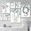 Personalized Kid Room Picture Customize Baby Bedroom Decoration Wall Art Poster Print Eucalyptus Animal Zebra Giraffe Pictures