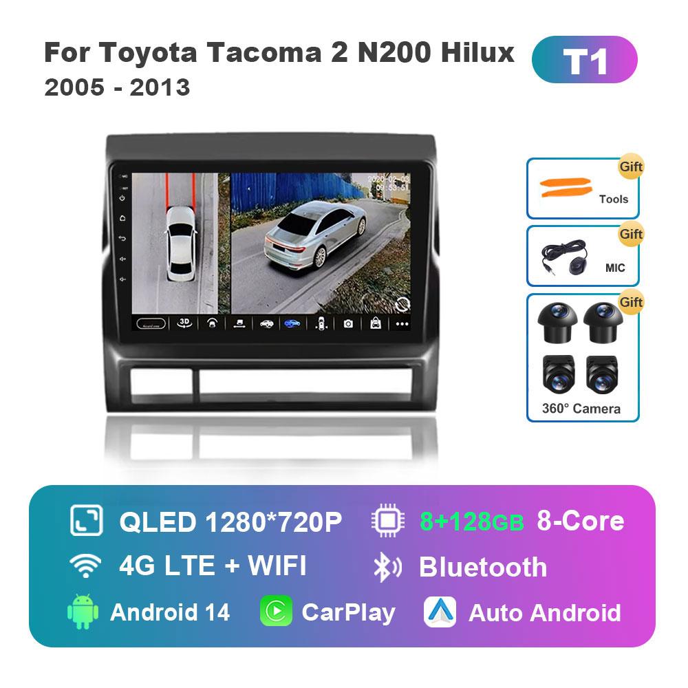 DSP Stereo Android 14 Touch Screen WiFi for Toyota Tacoma 2 N200 Hilux 2005 - 2013 Navi GPS 4G BT Car Radio Multimedia player