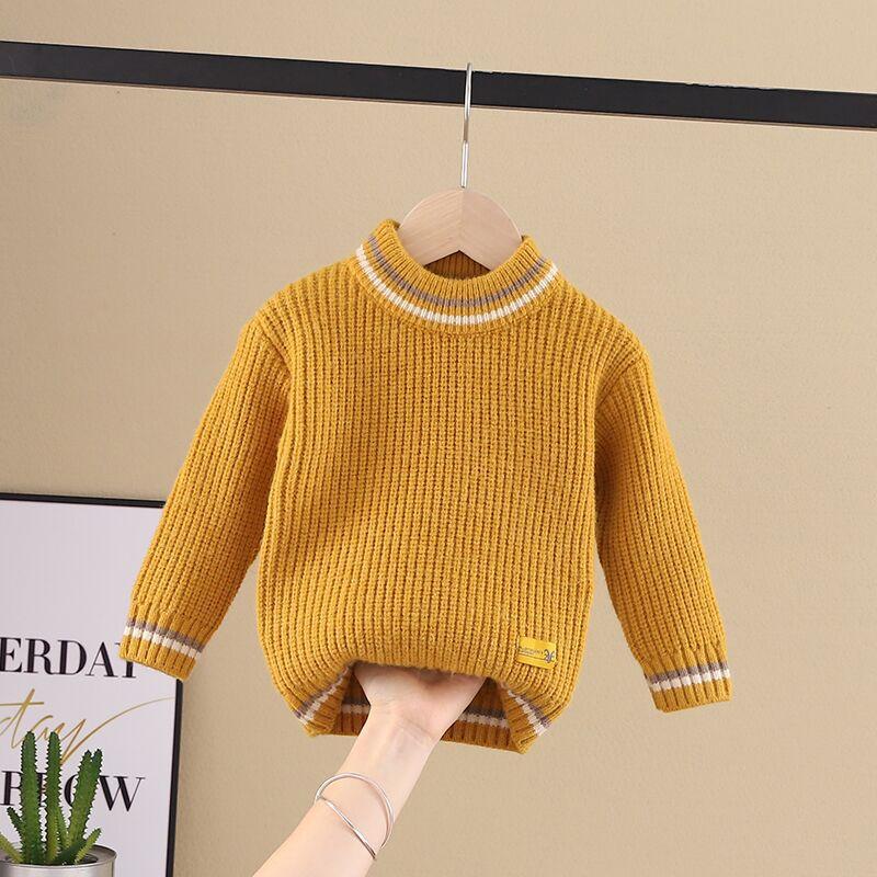 Детский повседневный свитер, осенне-зимний вязаный свитер для мальчиков и девочек