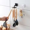 Self Adhesive Kitchen Hooks 360 Degrees Rotated 6 Hooks Home Wall Door Hook Handbag Clothes Ties Bag Hanger Hanging Rack Gadgets